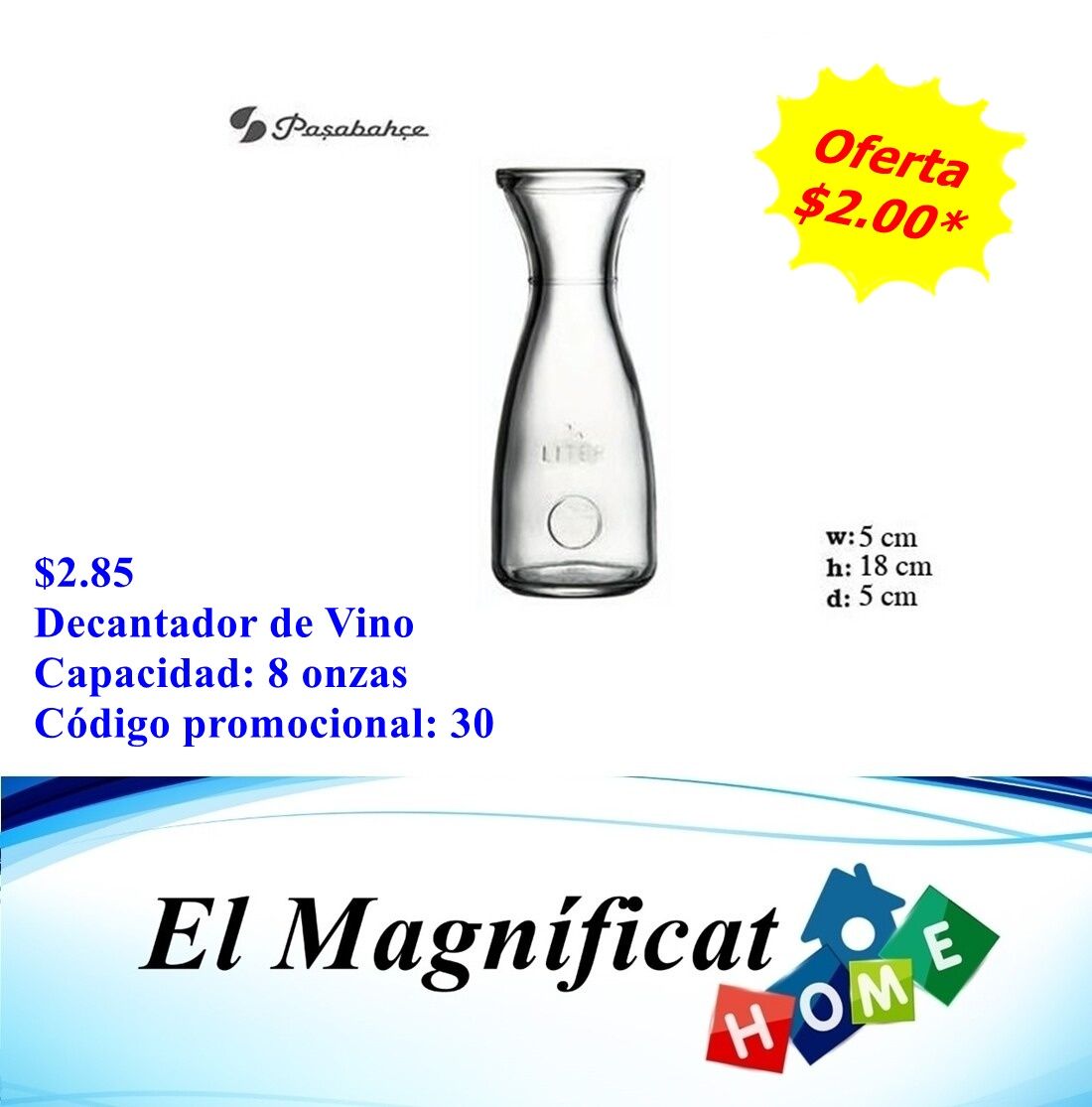 DECANTADOR TIPO BACCHUS 8 OZ
