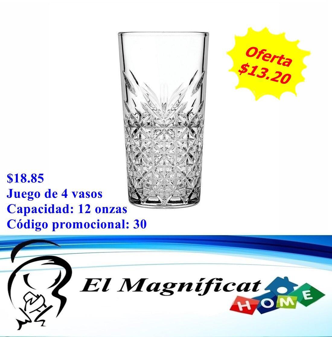 JUEGO DE 4 VASOS LONG TIMELESS 12 OZ