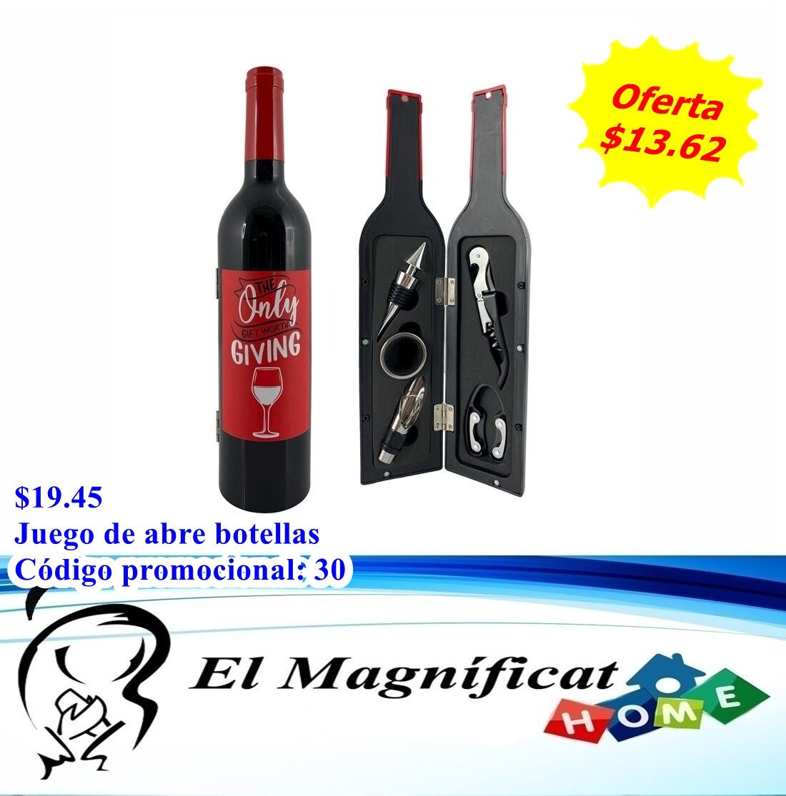 JUEGO SACACORCHO PARA VINO