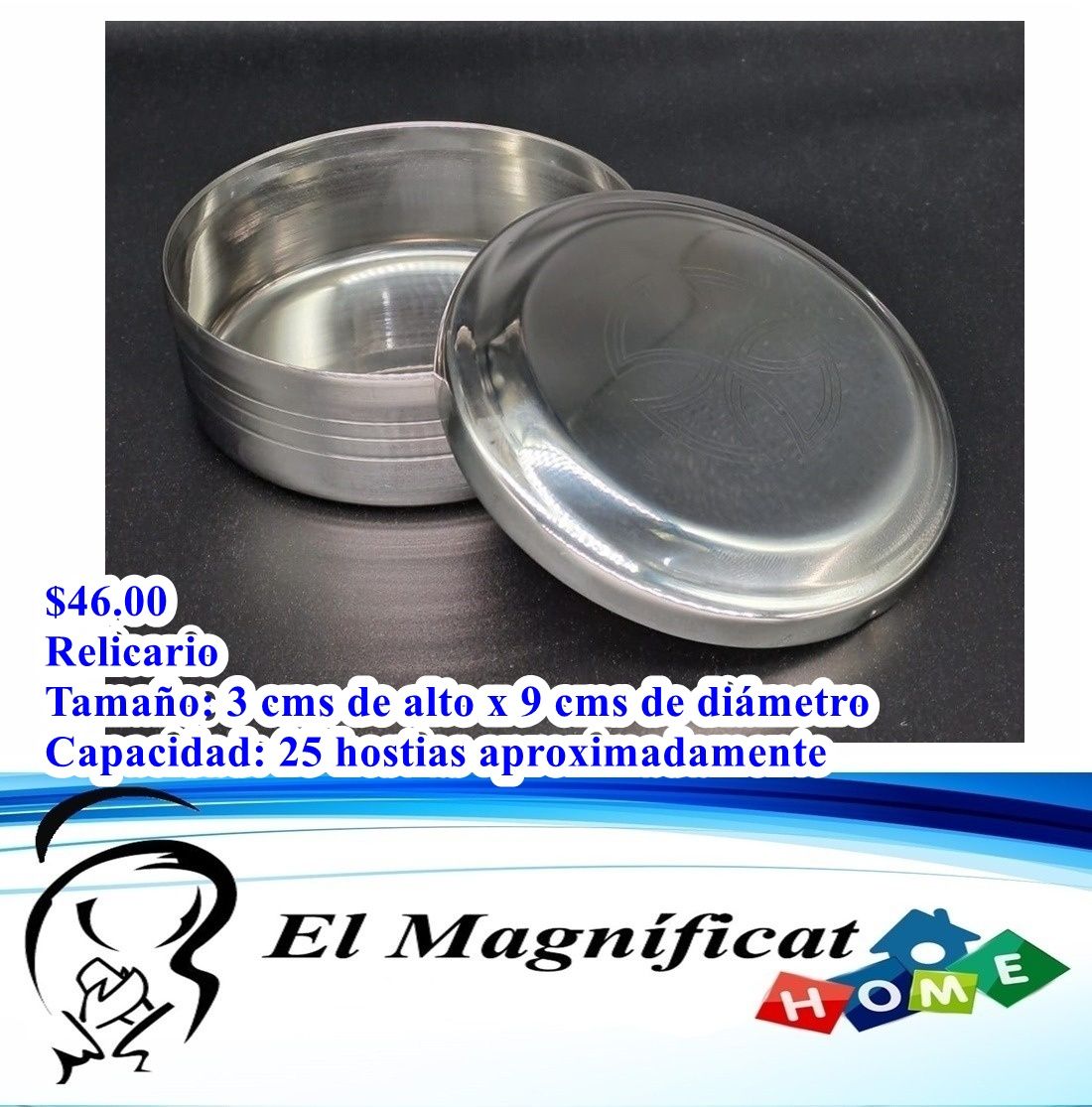 RELICARIO O TECA EN ACERO INOXIDABLE