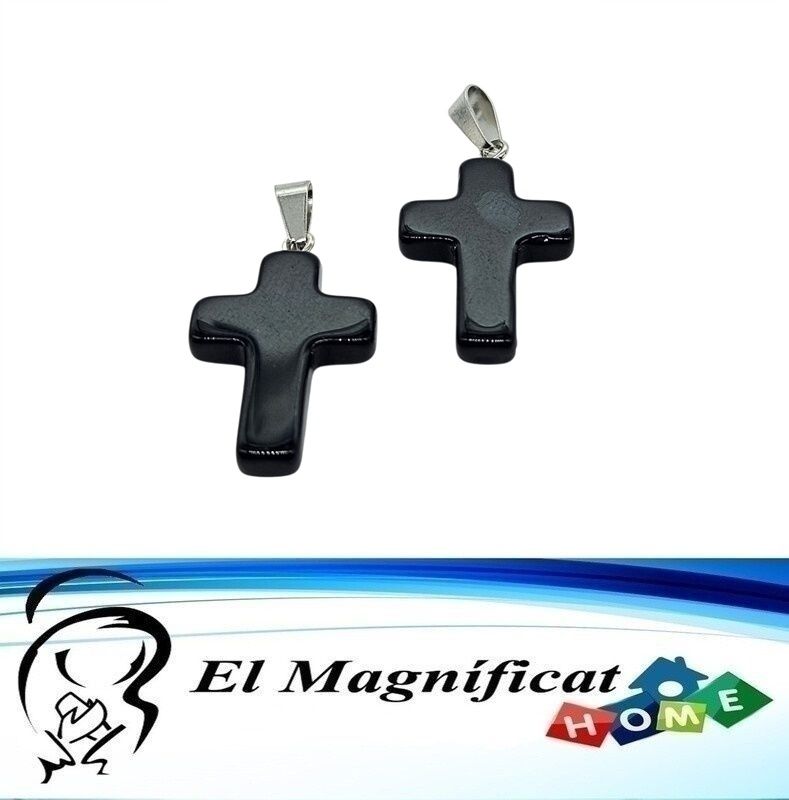DIJE CRUZ PIEDRA NEGRA 2.5 CMS