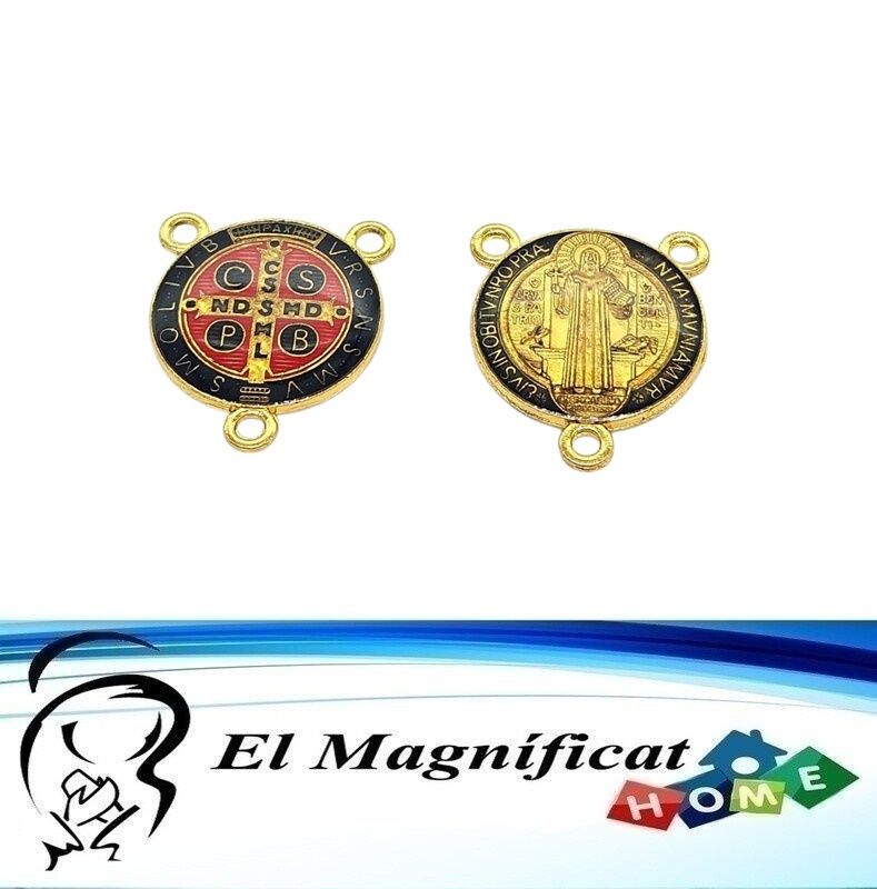 CRUCERO MEDALLA DE SAN BENITO COLOR CON ACRILICO 2 CMS