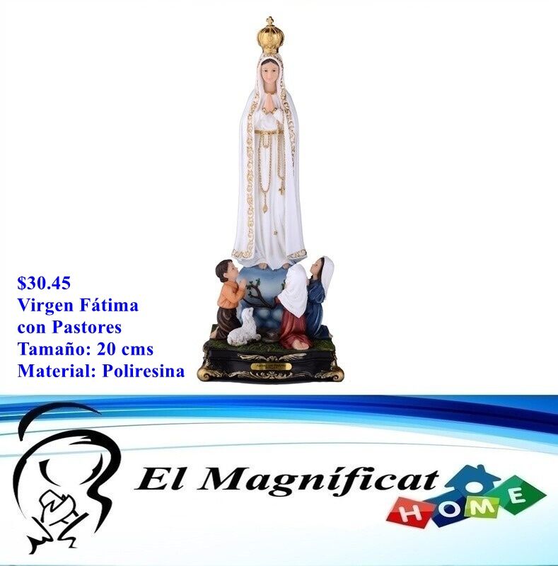 VIRGEN DE FATIMA CON PASTORES 20 CMS