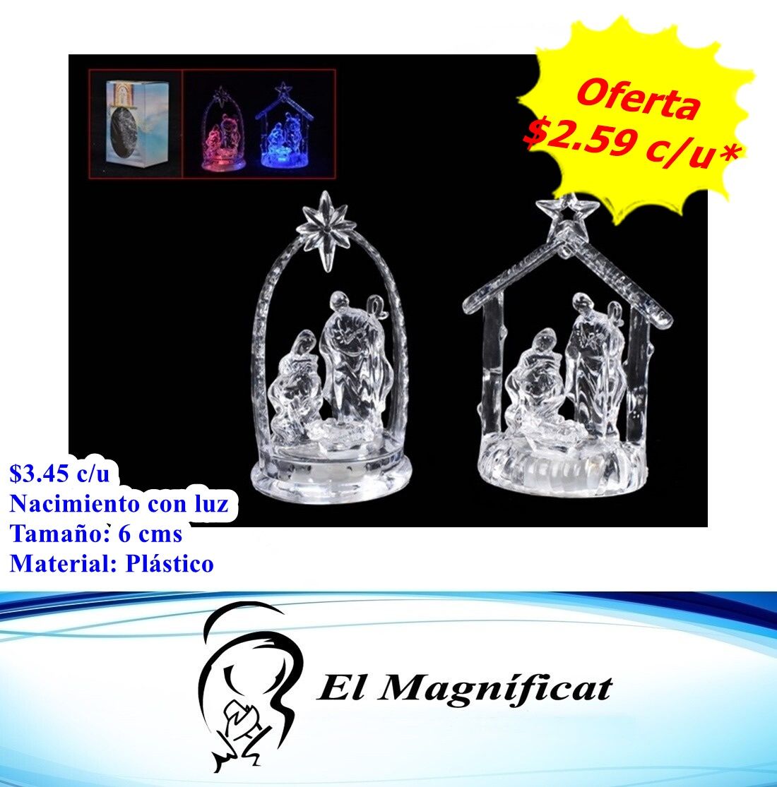 NACIMIENTO CON LUZ LED 6 CMS