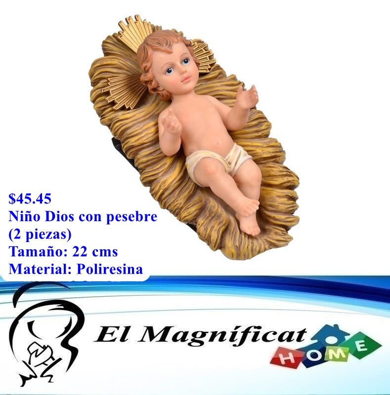 NIÑO DIOS CON PESEBRE 22 CMS ND