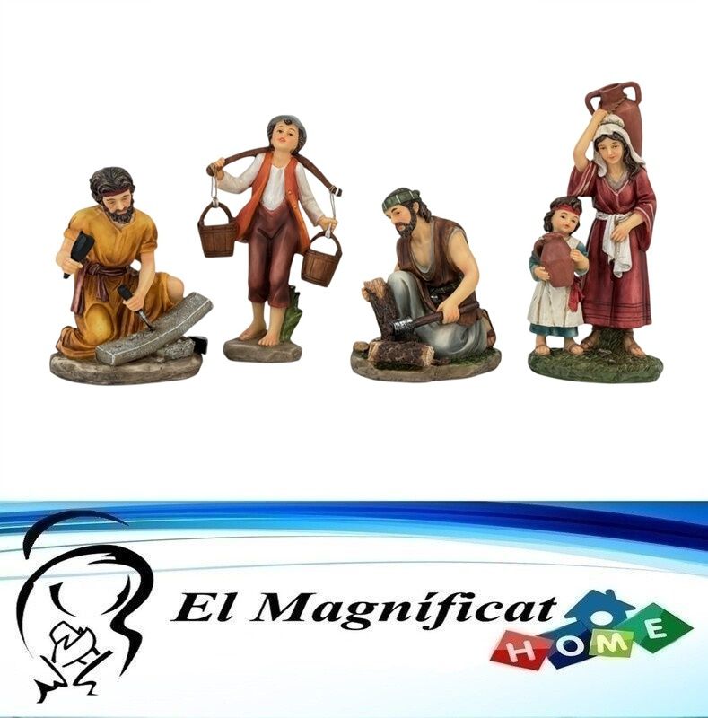 JUEGO DE ALDEANOS 4 PIEZAS 15 CMS