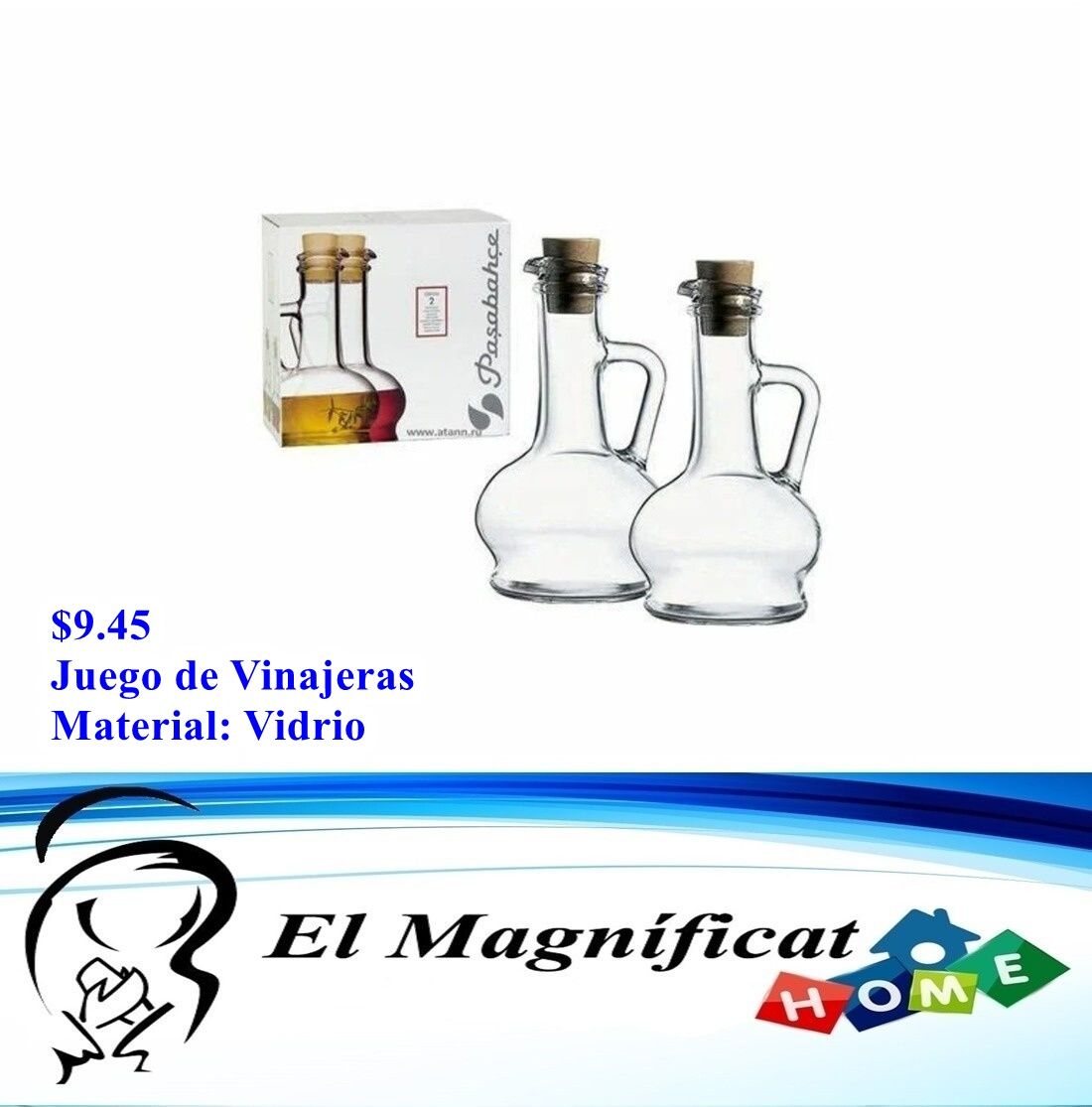 JUEGO DE DOS VINAGRERAS 9 OZ (VINAJERAS)