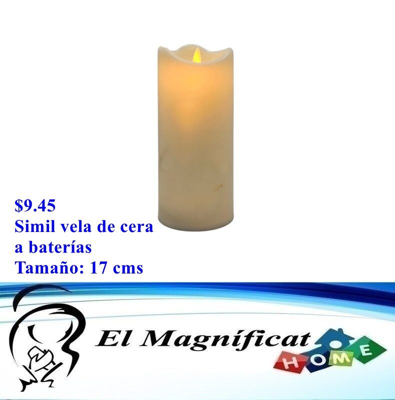 SIMIL VELA DE CERA A BATERÍAS 17 CMS