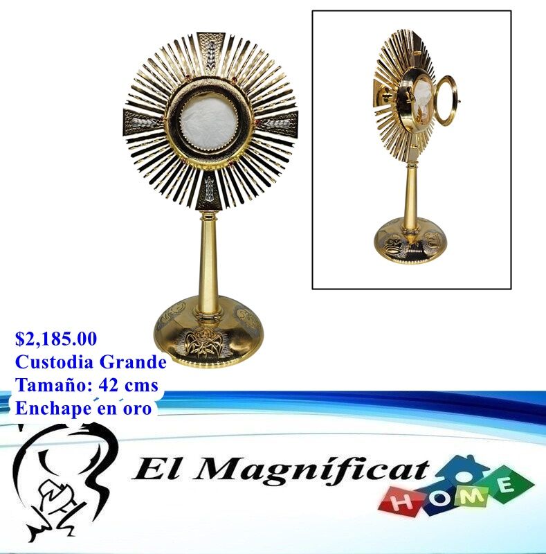 CUSTODIA ENCHAPADA EN ORO GRANDE 42 CMS