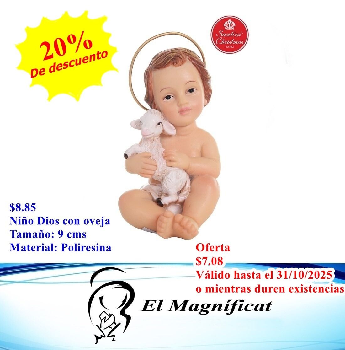 NIÑO DIOS CON OVEJA 9 CMS ND