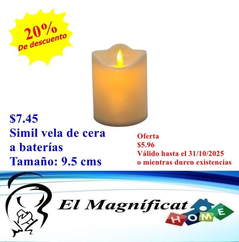 SIMIL VELA CERA A BATERIAS 9.5 CMS