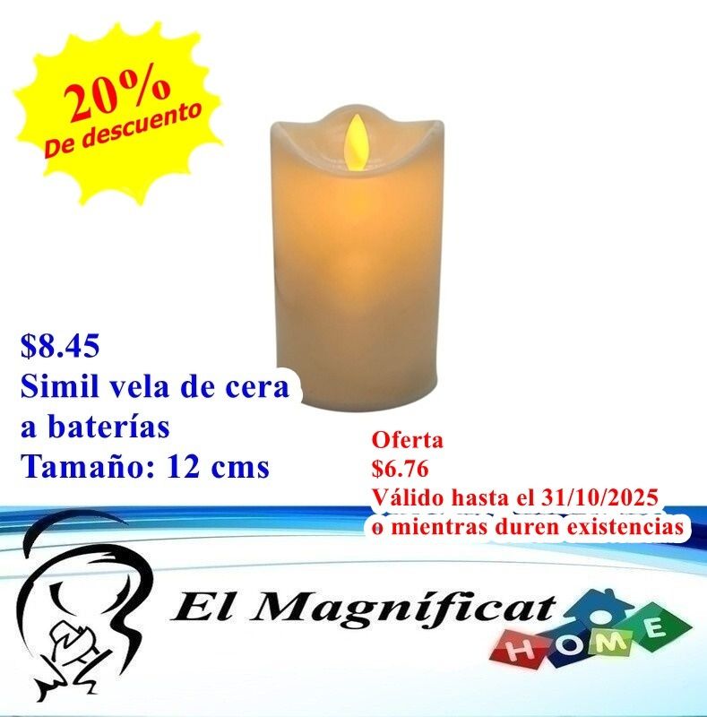 SIMIL VELA DE CERA CON BATERÍA 12 CMS