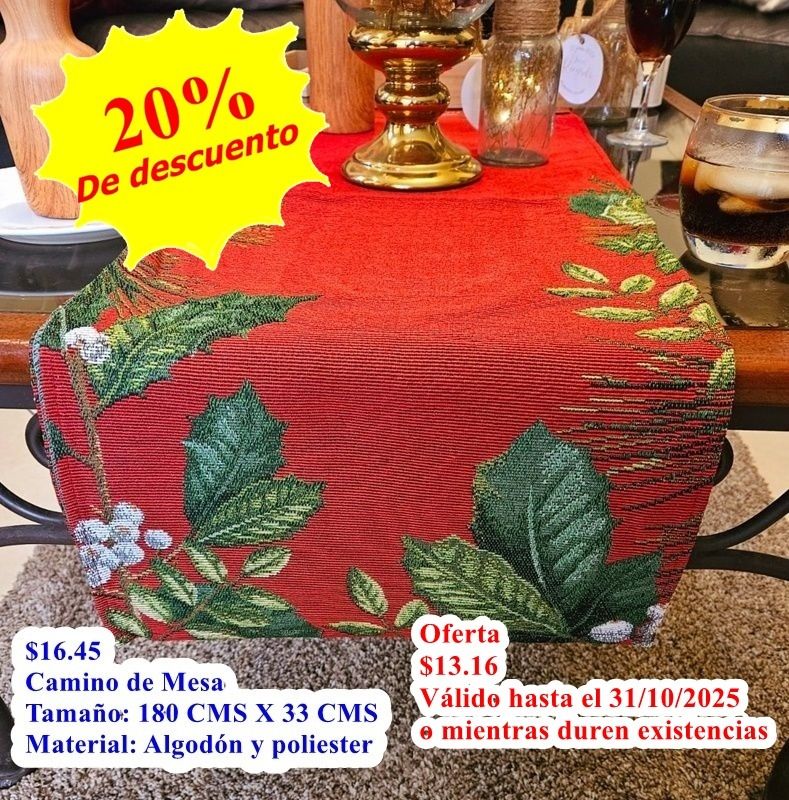 CAMINO DE MESA 1.80 MTS X 33 CMS CDX