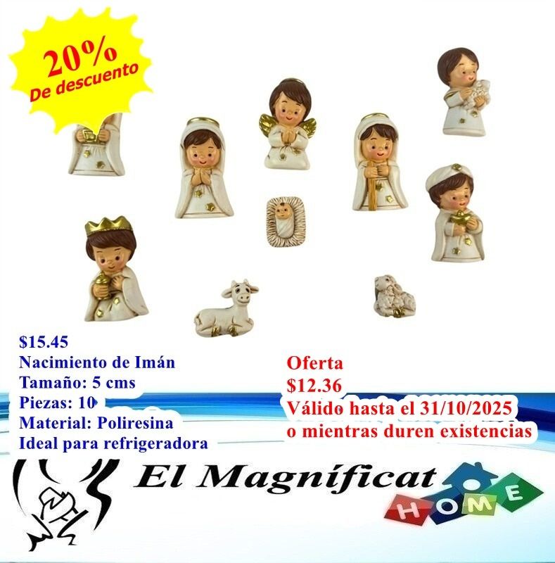 NACIMIENTO MAGNÉTICO (CON IMAN) 10 PIEZAS