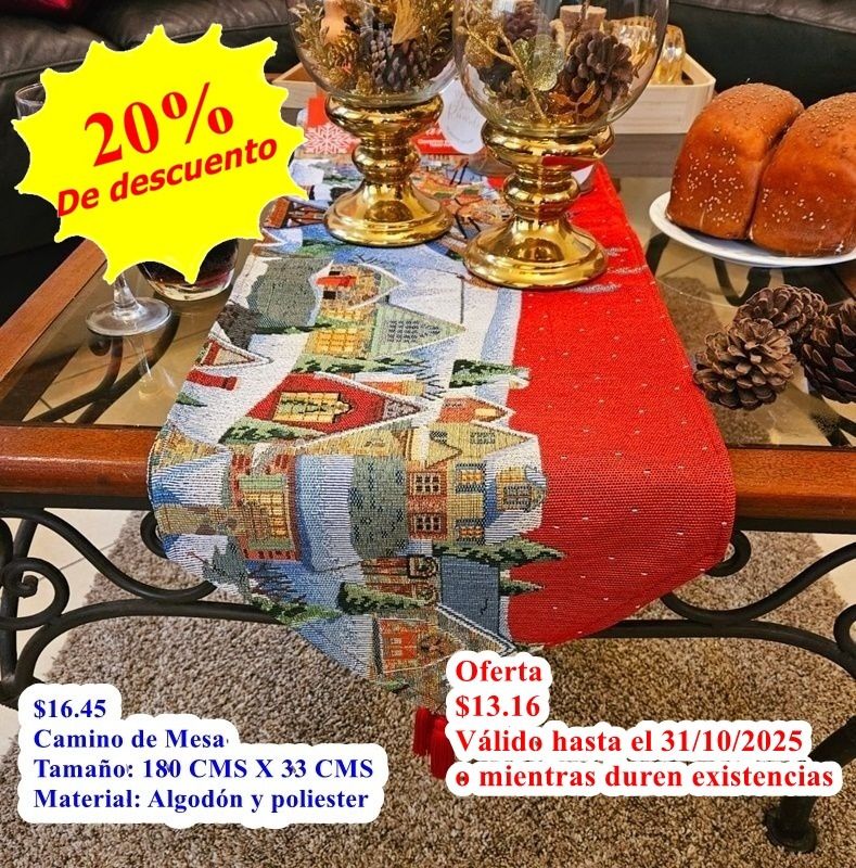 CAMINO DE MESA 180 CMS X 33 CMS CDX