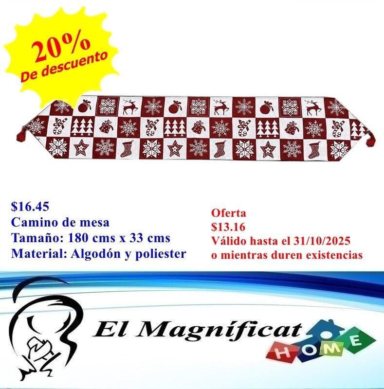 CAMINO DE MESA 180 CMS X 33 CMS