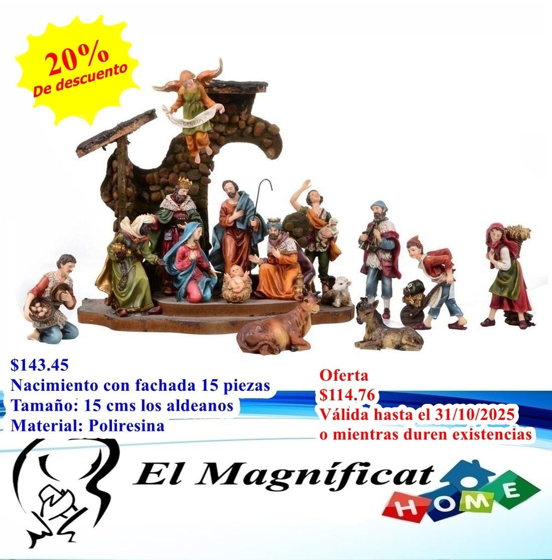 NACIMIENTO 15 PIEZAS 15 CMS