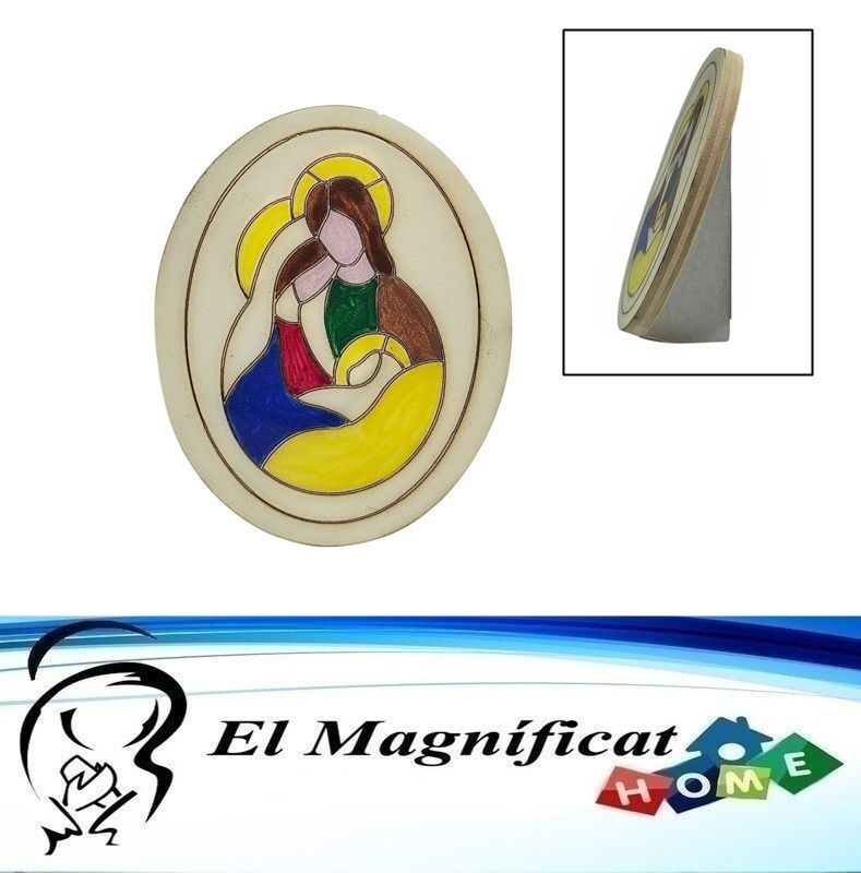 SAGRADA FAMILIA EN OVALO EN MADERA 7 CMS