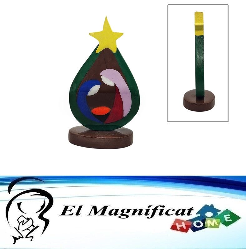 NACIMIENTO PINTADO EN MADERA 11 CMS