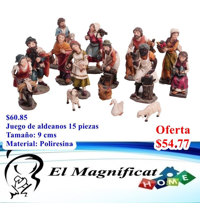 JUEGO DE ALDEANOS  15 PIEZAS 9 CMS