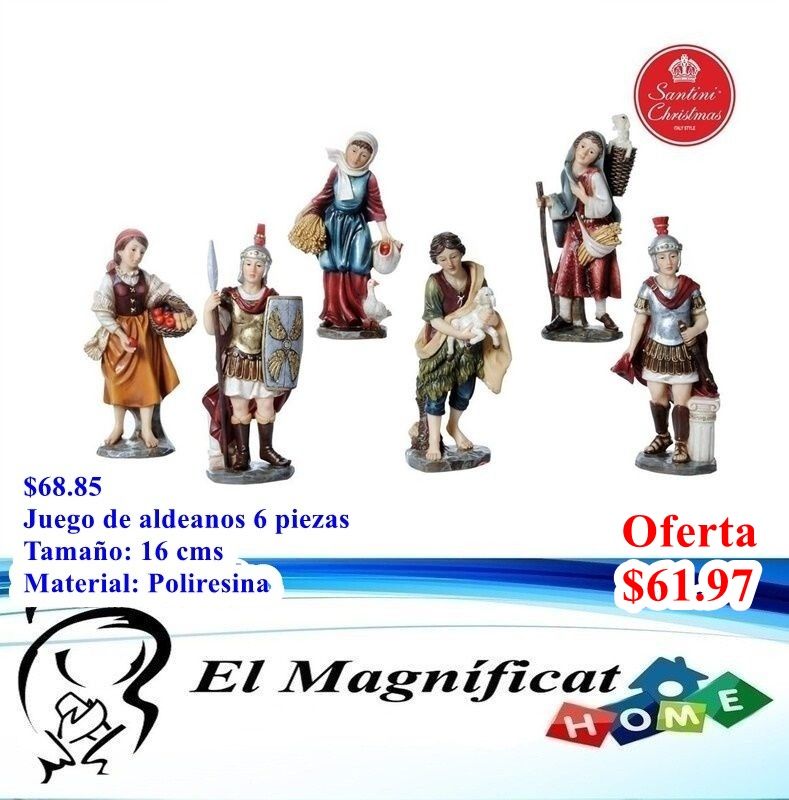 JUEGO DE ALDEANOS 6 PIEZAS 16 CMS