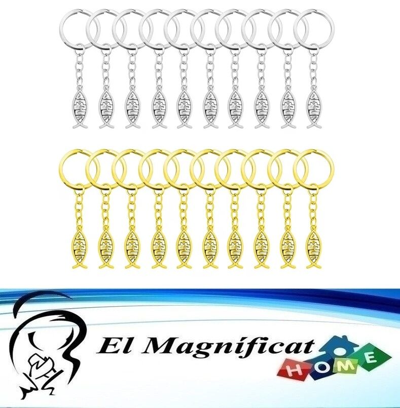 LLAVERO PESCADO NOMBRE JESUS (DORADO Y PLATEADO)