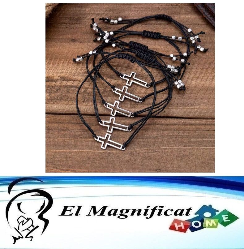 PULSERA HILO NEGRO CON CRUZ PLATEADA
