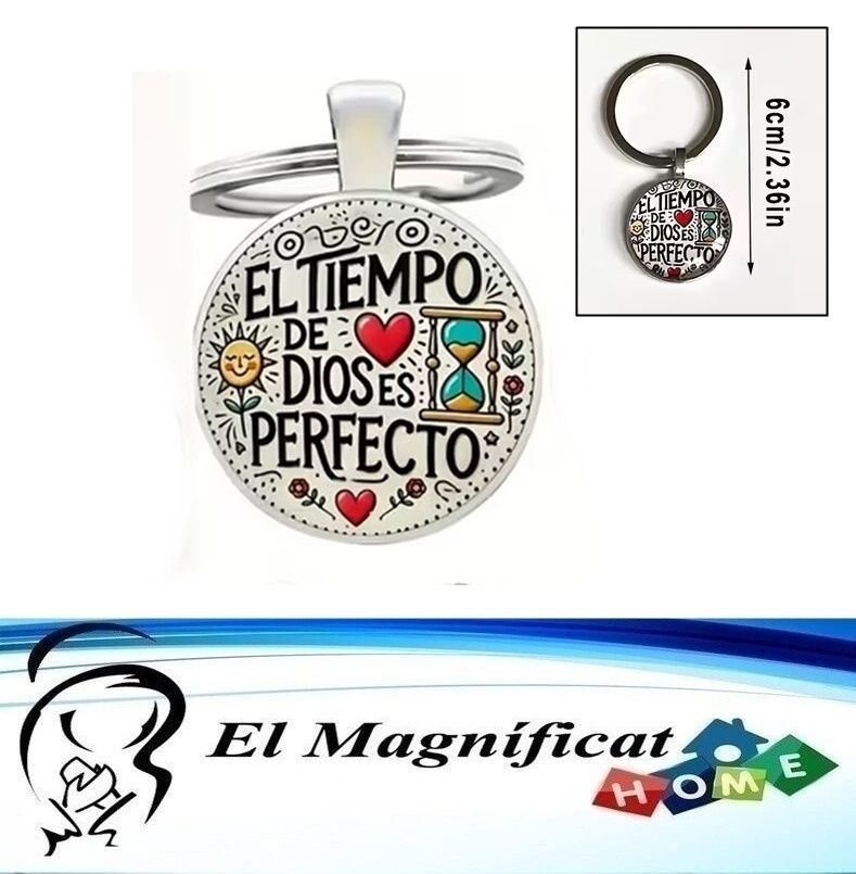 LLAVERO ACRÍLICO EL TIEMPO DE DIOS ES PERFECTO