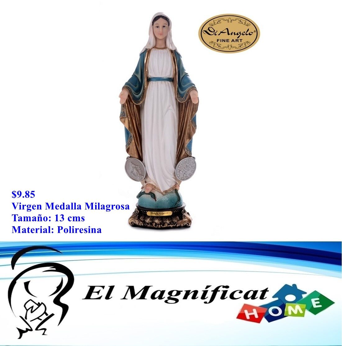 VIRGEN MEDALLA MILAGROSA 13 CMS
