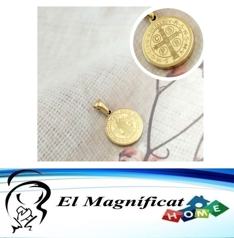 DIJE MEDALLA DE SAN BENITO EN ACERO 1.5 CMS DE DIAMETRO