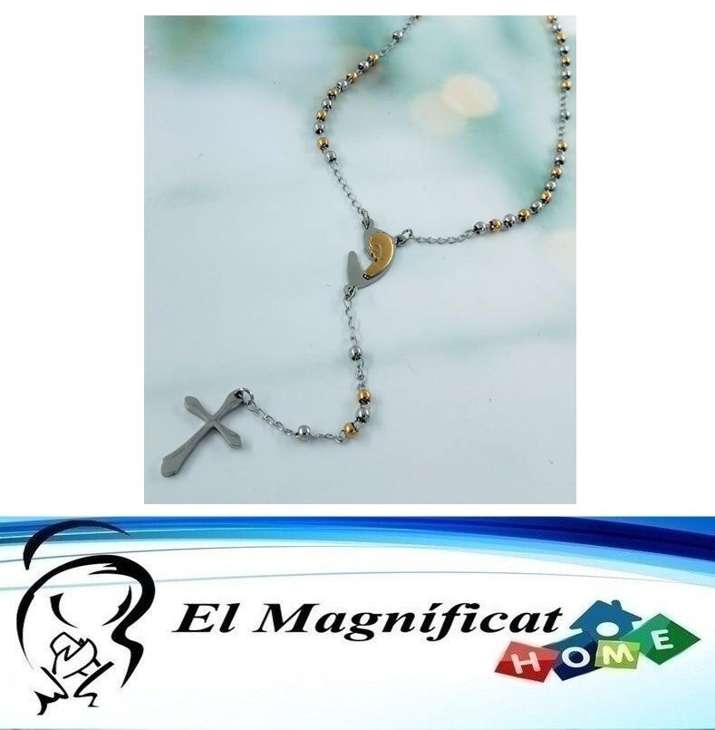 ROSARIO EN ACERO DOS COLORES