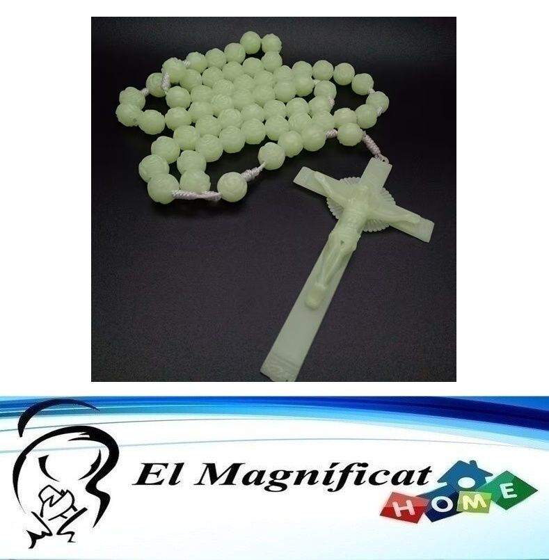 ROSARIO FLUORECENTE GRANDE PARA PARED 93 CMS DE LARGO