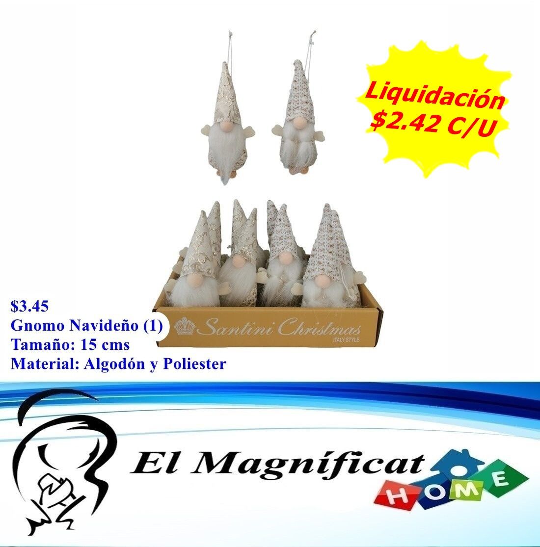 GNOMOS NAVIDEÑOS 15 CMS