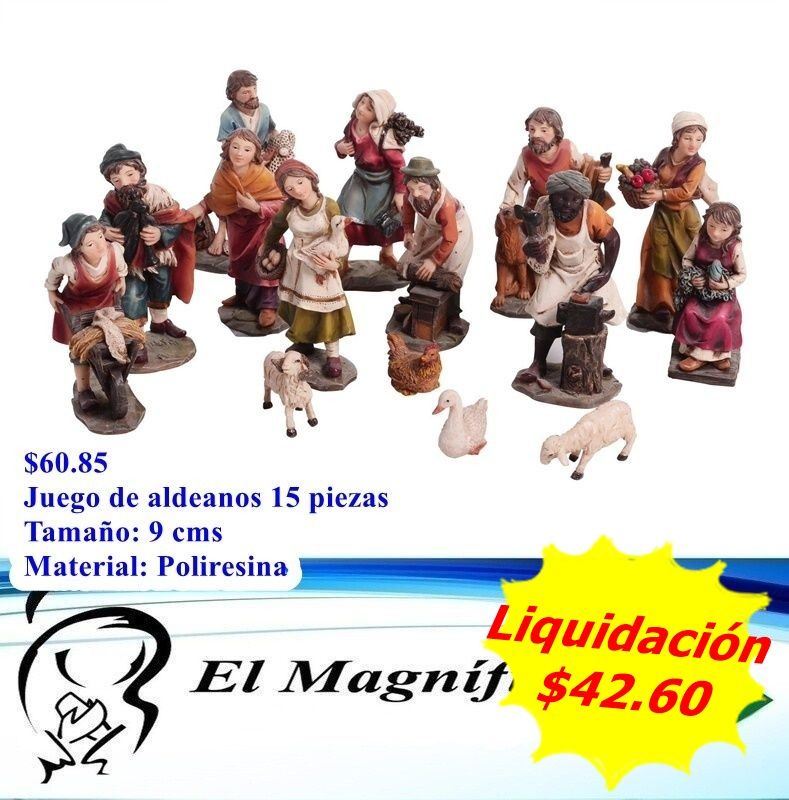 JUEGO DE ALDEANOS  15 PIEZAS 9 CMS