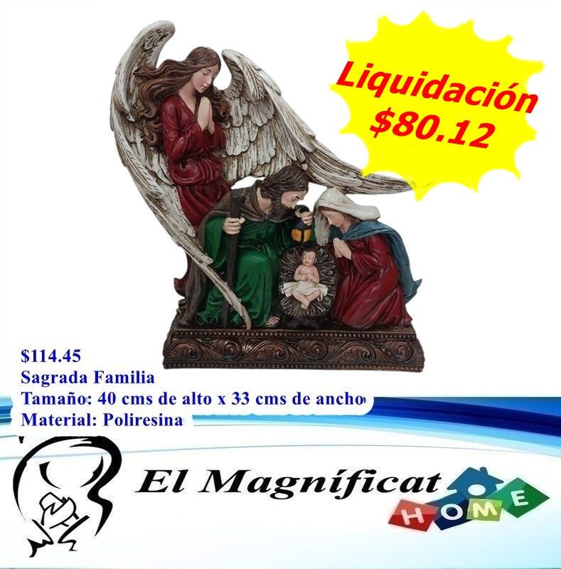 SAGRADA FAMILIA CON ANGEL 40 CMS DE ALTO