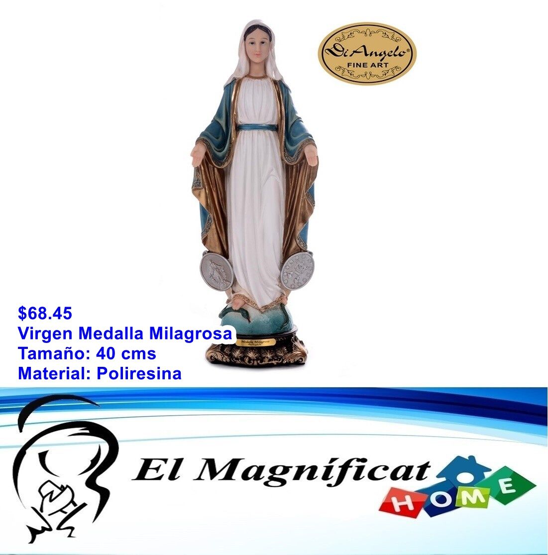 VIRGEN MEDALLA MILAGROSA 40 CMS