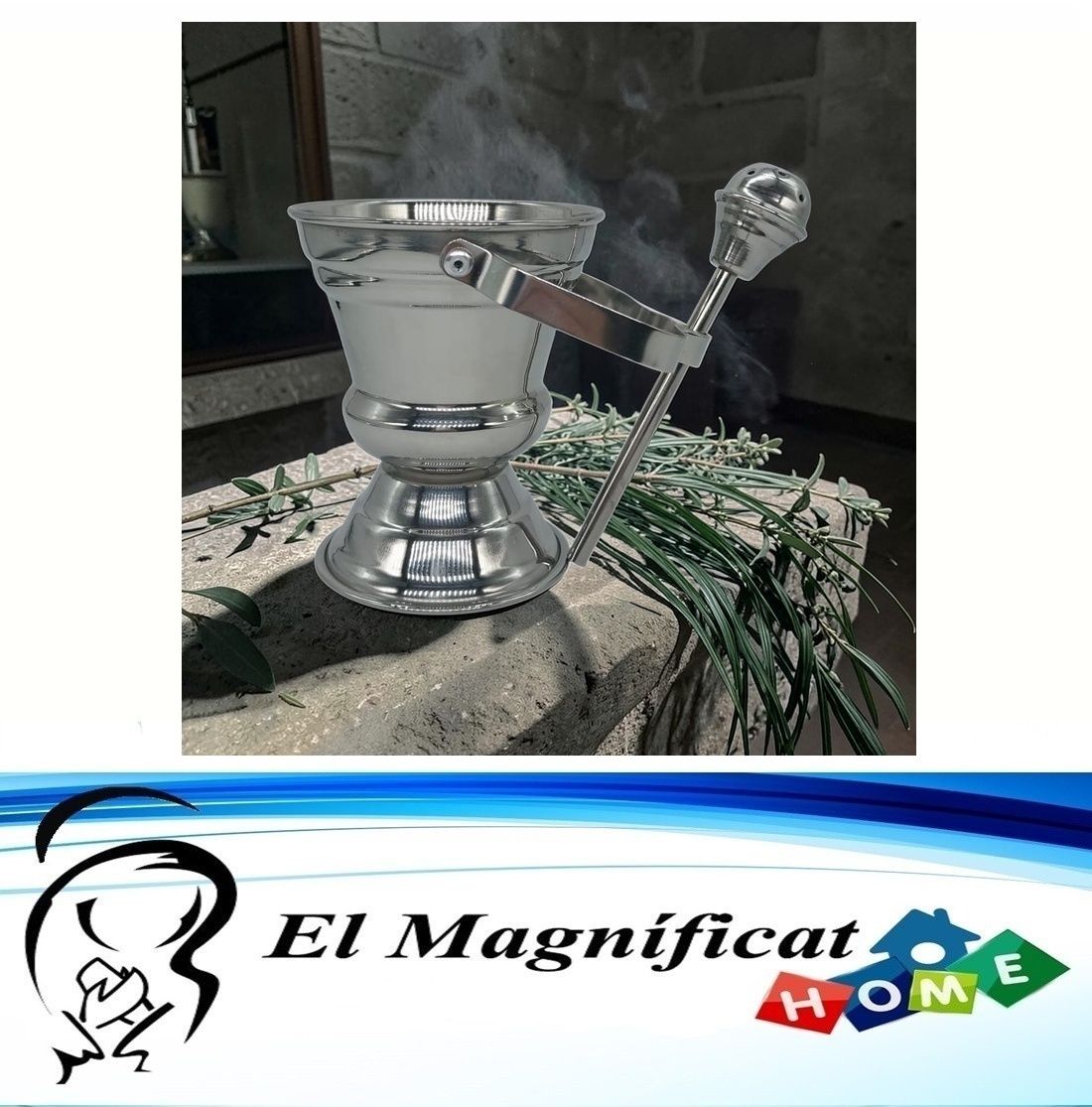 CALDERETA CON HISOPO MEDIANO EN ACERO