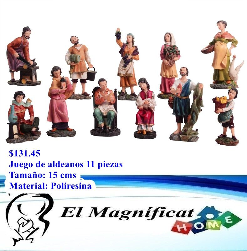 JUEGO DE 11 ALDEANOS (15 CMS)