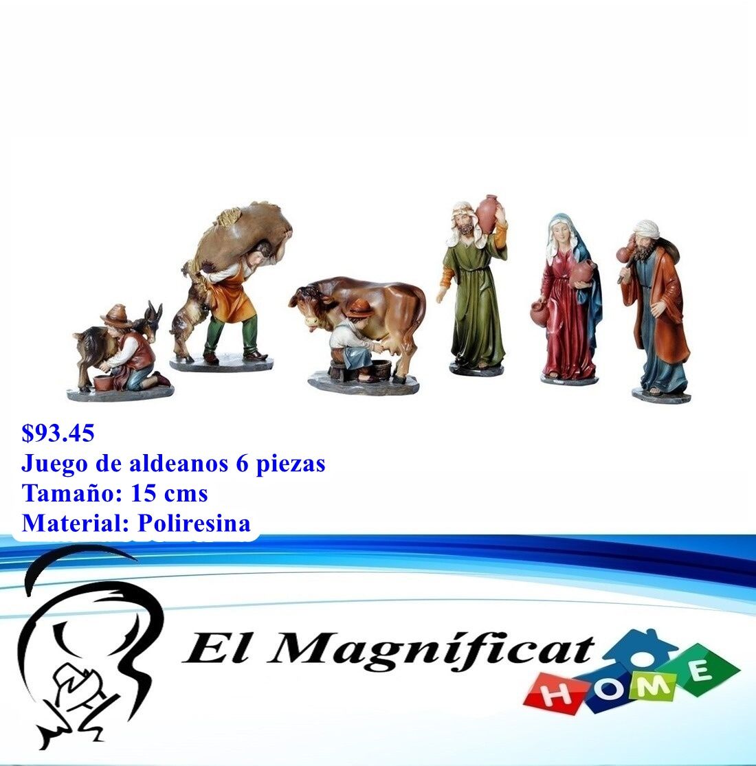 JUEGO DE ALDEANOS 6 PIEZAS 15 CMS