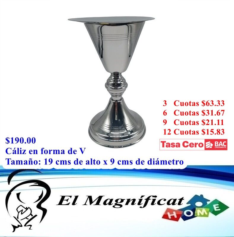CALIZ EN ACERO EN FORMA DE V