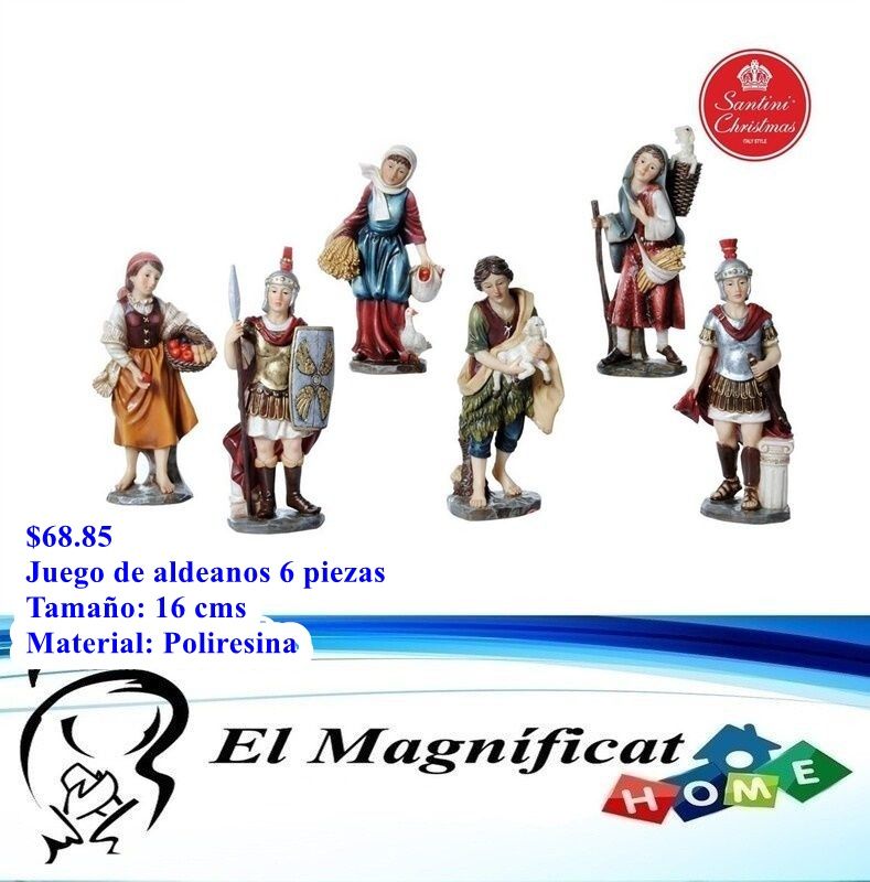 JUEGO DE ALDEANOS 6 PIEZAS 16 CMS