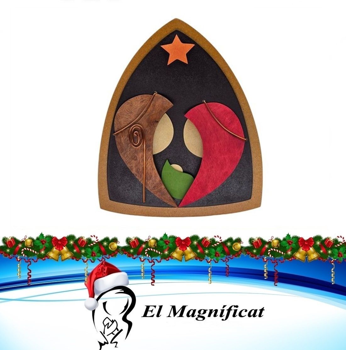 NACIMIENTO PARA COLGAR EN MADERA Y MORRO 21 CMS
