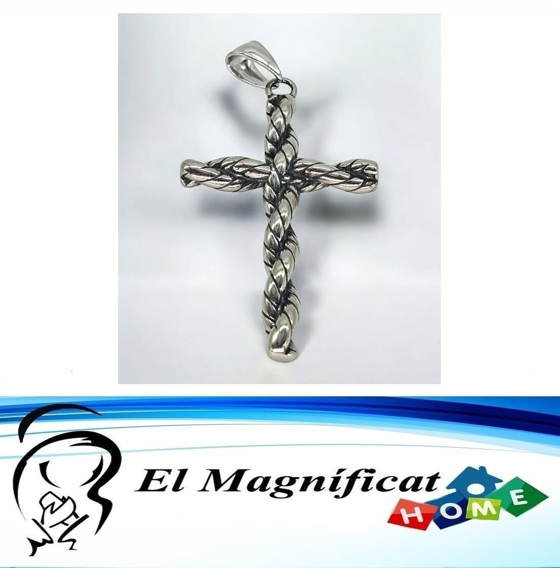DIJE CRUZ DE ACERO 5 CMS DE LARGO X 3 CMS DE ANCHO