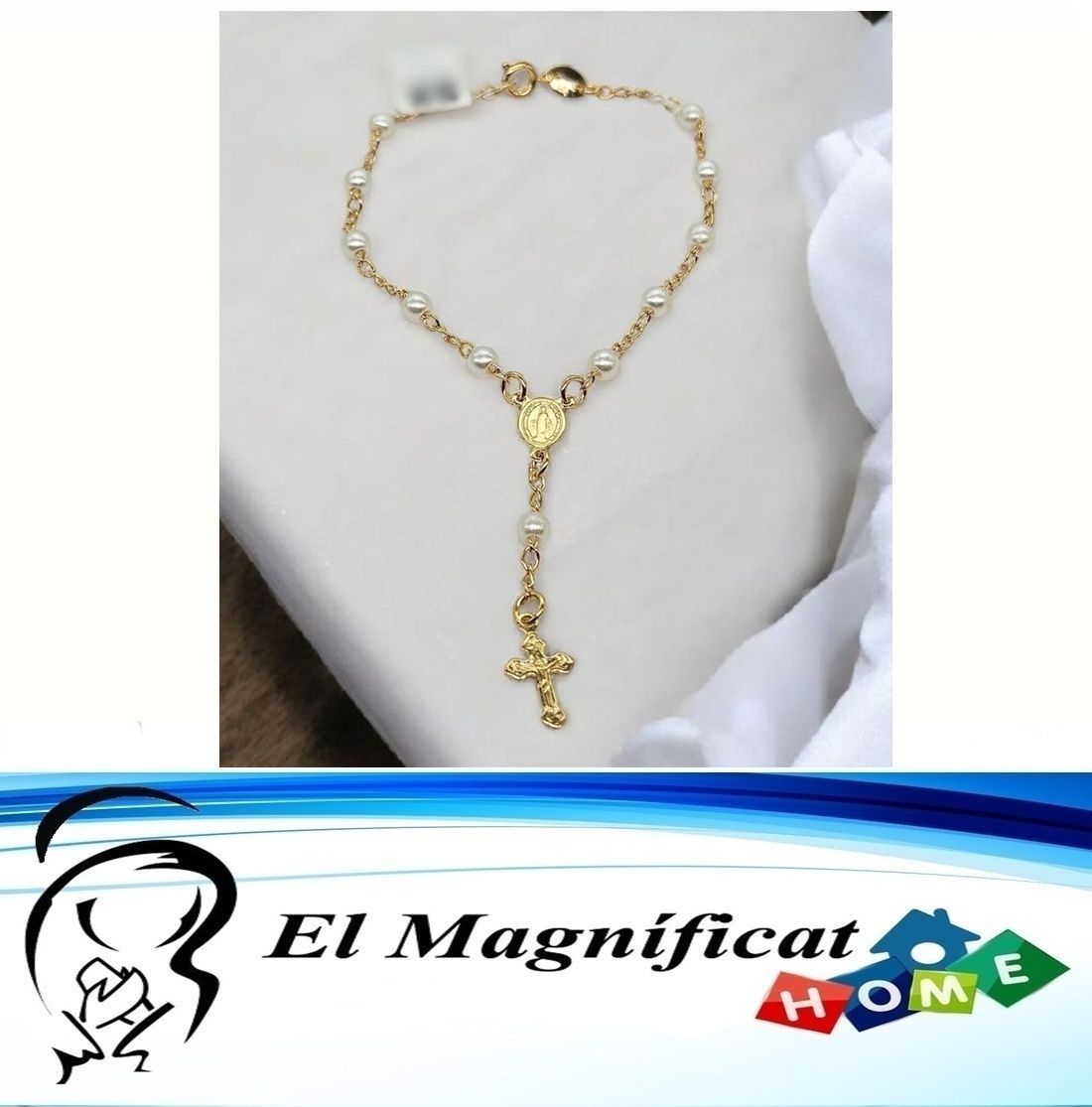PULSERA DECENARIO ENCHAPADA EN ORO CON PERLITAS