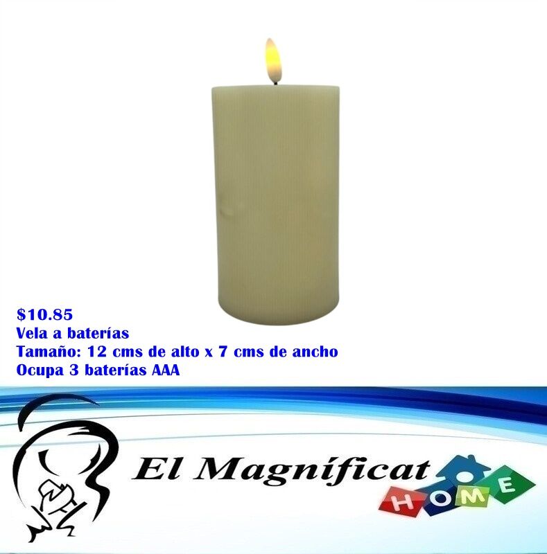 VELA CON BATERIA (12 CMS DE ALTO X 7 CMS DE ANCHO)