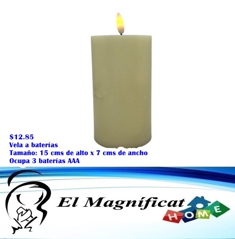 VELA CON BATERIA (15 CMS DE ALTO X 7 CMS DE ANCHO)