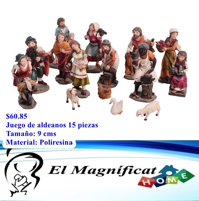 JUEGO DE ALDEANOS  15 PIEZAS 9 CMS