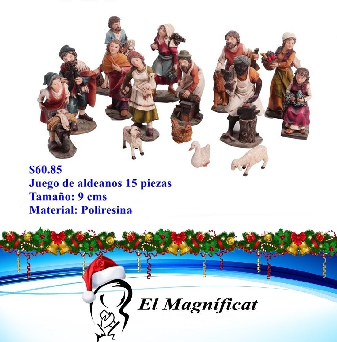 JUEGO DE ALDEANOS  15 PIEZAS 9 CMS