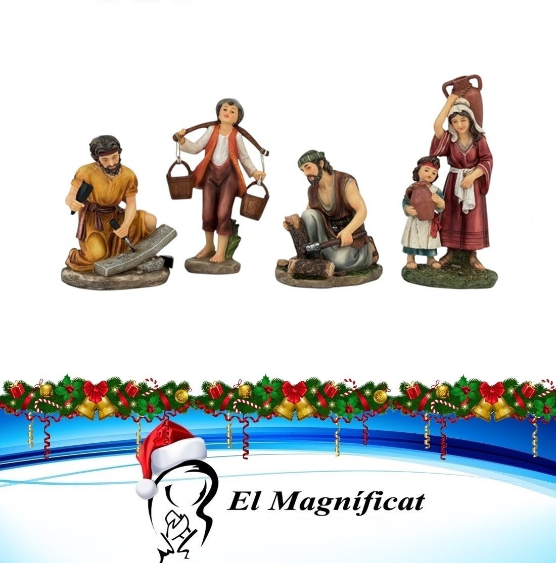 JUEGO DE ALDEANOS 4 PIEZAS 15 CMS
