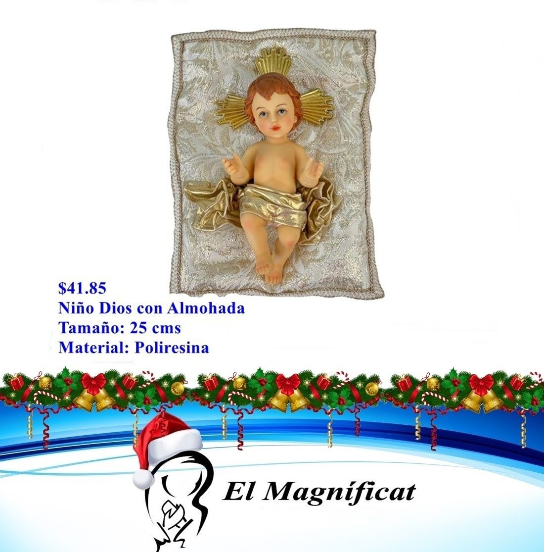 NIÑO DIOS CON ALMOHADA 25 CMS